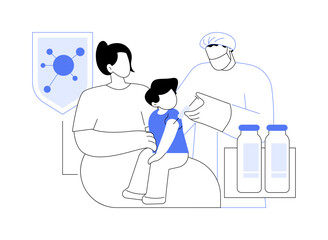 Immunization of kids abstract concept vector illustration.