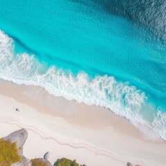 Obraz premium aerial view of a beach with crystal clear water ai generative illustration