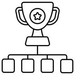 A flat design icon of trophy cup