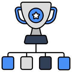 A flat design icon of trophy cup