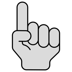 Conceptual flat design icon of pointing finger