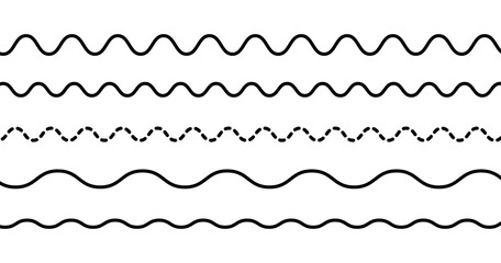 Wavy lines vector graphics icons set