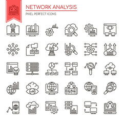 Network Analysis , Thin Line and Pixel Perfect Icons.