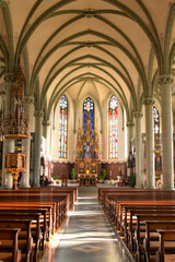 Fototapeta na wymiar Innenansicht der kath. Kirche St. Jakob in in Escholzmatt-Marbach, Kanton Luzern (Schweiz)