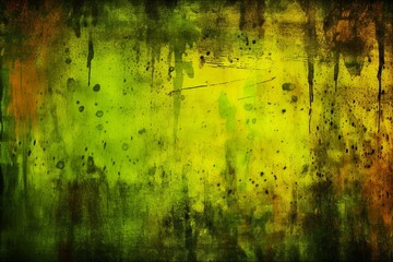 Grunge background in lime green and yellow color. Generative AI