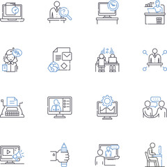 Quality and excellence line icons collection. Perfection, Precision, Finesse, Flawlessness, Mastery, Supremacy, Elegance vector and linear illustration. Distinction,Superiority,Rarity outline signs