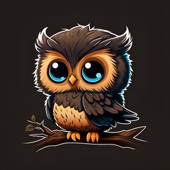 Fototapeta premium Coffee and Owls: A Whimsical Illustration in Warm Tones