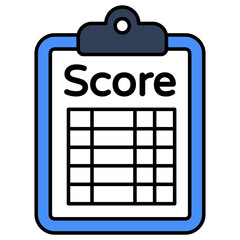 Score sheet icon in flat design