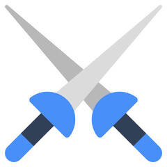 Battle tool concept icon, vector design of crossswords 