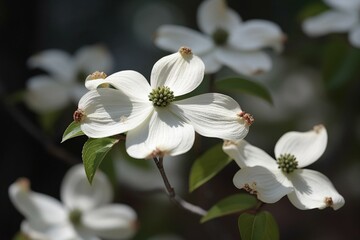 Dogwood (Cornus florida). Generative AI