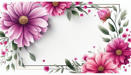 Naklejka na ściany i meble Beautiful blooming floral wedding invitation banner, Generative AI