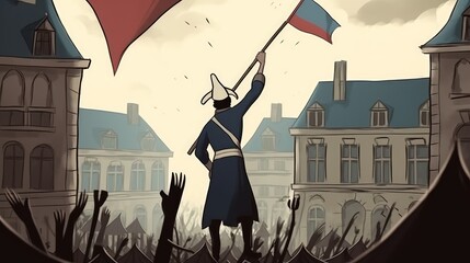 Bastille Day, French Revolution, battle. Generative AI - obrazy, fototapety, plakaty