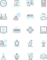 Evolutionary psychology linear icons set. Adaptation, Instinct, Genetics, Survival, Heredity, Parental, Rationality line vector and concept signs. Empathy,Environment,Behavior outline illustrations