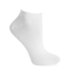 One stylish clean sock isolated on white