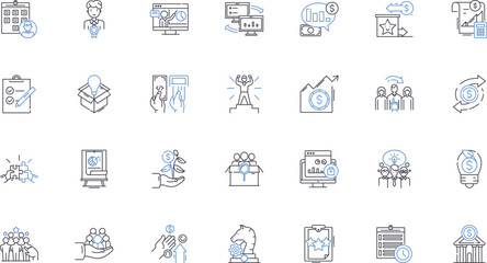 Task optimization line icons collection. Streamlining, Efficiency, Productivity, Simplification, Automation, Prioritization, Organization vector and linear illustration. Minimization,Time-saving