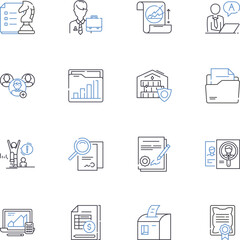 Standard operating procedures line icons collection. Protocols, Guidelines, Instructions, Framework, Systems, Procedures, Guidelines vector and linear illustration. Workflow,Regulation,Policies