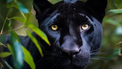 Black panther in the woods ai, ai generative, illustration