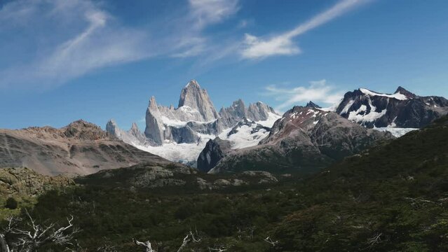 A Timelapse of Clouds Over Mount Fitz Roy in Patagonia Argentina