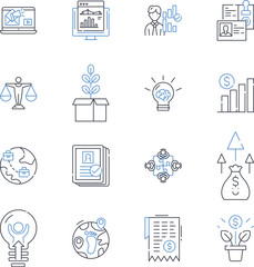Talent strategy line icons collection. Recruitment, Development, Retention, Diversity, Assessment, Succession, Planning vector and linear illustration. Leadership,Innovation,Motivation outline signs