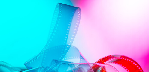 abstract background with film strip. background for film production film festival concept