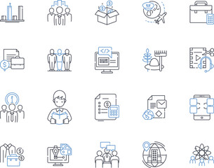 Launchpads line icons collection. Launch, Rocket, Space, Lift-off, Takeoff, Countdown, Fuel vector and linear illustration. Booster,Ignition,Blast outline signs set