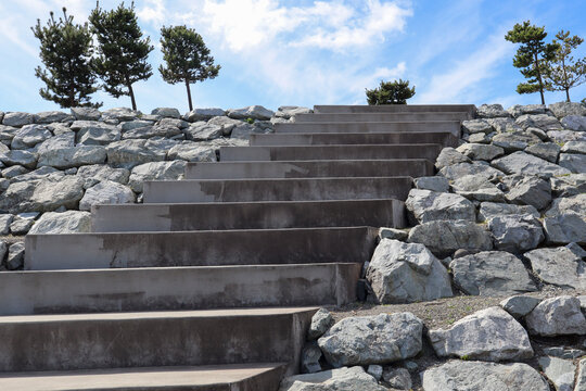 Stairs in Ruston Way Market in Tacoma, Washington
