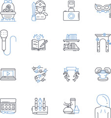 Strategic maneuver line icons collection. Tactic, Strategy, Maneuver, Plan, Scheme, Gameplan, Blueprint vector and linear illustration. Coordination,Execution,Deception outline signs set