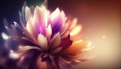 Obraz na płótnie Canvas Lotus flower, summer fantasy petal blur with copy space, Generative AI