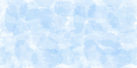 Watercolor seamless pattern. Vector tie dye print. Blue transparent brush stains texture.