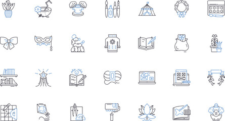 Clever line icons collection. Ingenuity, Resourcefulness, Intelligence, Aptitude, Cunning, Savvy, Sharpness vector and linear illustration. Quick-witted,Insight,Brilliance outline signs set
