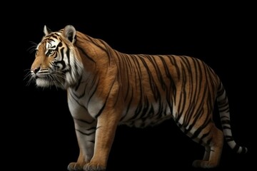 Fototapeta na wymiar 3d CG illustration of a hunting tiger isolated. Generative AI