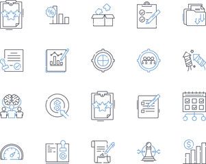 Employee engagement line icons collection. Ownership , Inclusion , Motivation , Alignment , Empowerment , Collaboration , Recognition vector and linear illustration. Inspiration ,Satisfaction ,Loyalty