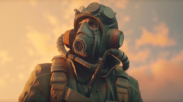 sky pilot captain, digital art illustration, Generative AI