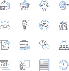 Shared collaboration line icons collection. Cooperation, Synergy, Partnership, Alliance, Unity, Teamwork, Coordination vector and linear illustration. Collective,Joint,Cohesion outline signs set
