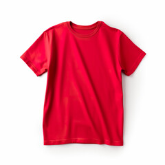 Red sleeveless t-shirt. T-shirt front view position on a white background. Red tshirt isolated on white illustration. 3D realistic illustration. Creative AI