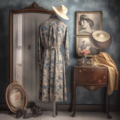 vintage clothing ai generative illustration