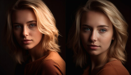 Two young women exude beauty and confidence generated by AI