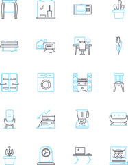 Minimalist decor linear icons set. Simplicity, Clean, Modern, Zen, Functionality, Muted, Sleek line vector and concept signs. Sparse,Contemporary,Neutral outline illustrations