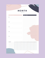 monthly planner.