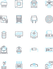 Mobile phs linear icons set. Smartphs, Touchscreen, Apps, Android, iOS, Battery, Camera line vector and concept signs. Storage,Connectivity,G outline illustrations