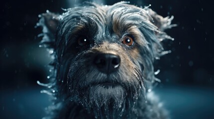 Naklejka premium Lonely dog freezing. Created with generative AI.