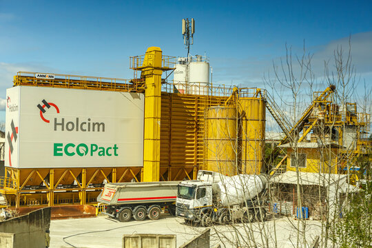 Istria, Croatia - April 02 2023: Building of holcim eco pact construction