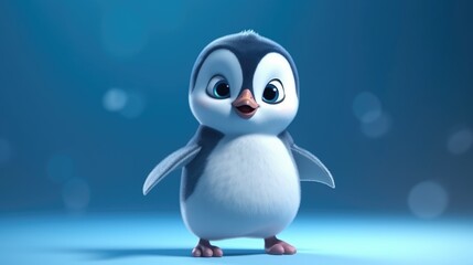 Obraz premium adorable penguin dancing. Created with generative AI.