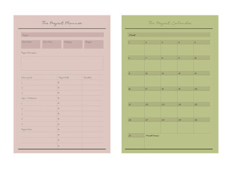 The Product Evaluation and the priority Planner. Minimalist planner template set. Vector illustration.