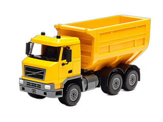 Fototapeta na wymiar toy yellow truck isolated on white