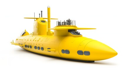 yellow submarine isolated on white