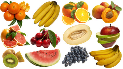Collection of fruits isolated