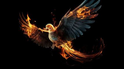 Ignited Elegance: The Fiery Phoenix Ascending Ai