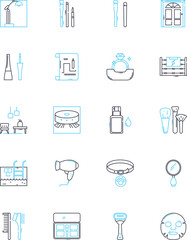 Fashion Outlet linear icons set. Deals, Discounts, Bargains, Sales, Outlet, Clearance, Fashion line vector and concept signs. Style,Chic,Trends outline illustrations