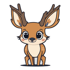Fototapeta na wymiar Cute deer Vector illustration